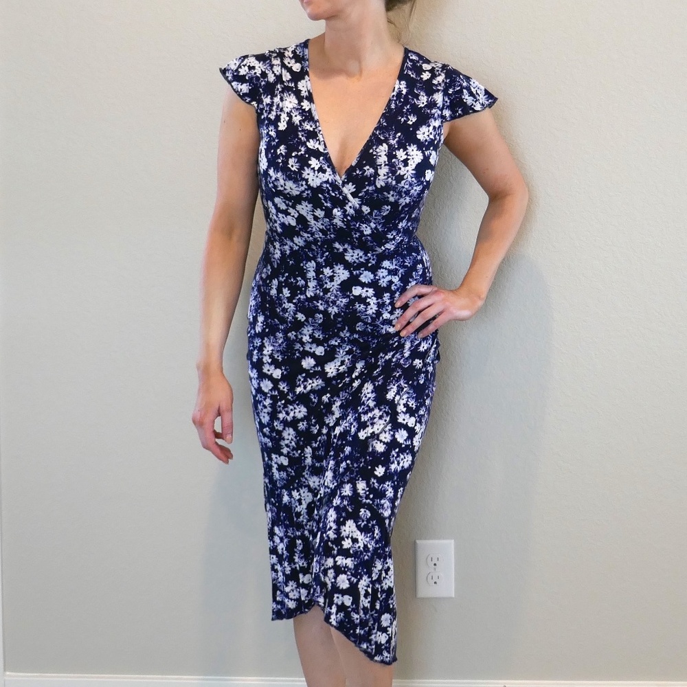 Juicy Couture Blue and White Floral High-low Dress